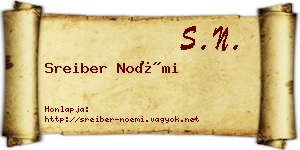 Sreiber Noémi névjegykártya